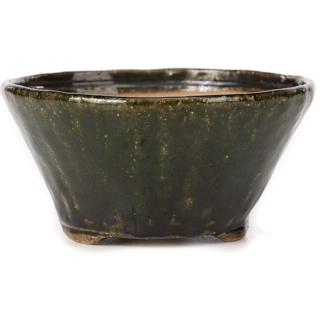 Ronde groene bonsai pot van Bonsai - 125 x 125 x 60 mm