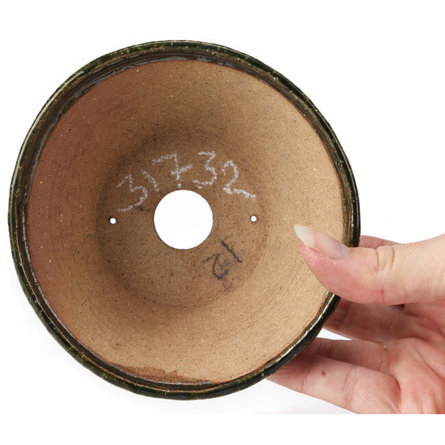 Round green bonsai pot by Bonsai - 125 x 125 x 60 mm