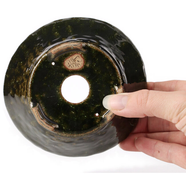 Pot à bonsaï rond vert par Bonsai - 125 x 125 x 60 mm