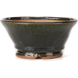 Bonsai Pot à bonsaï vert rond de 120 mm par Bonsai, Japon