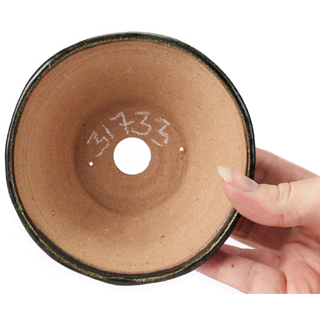 Ronde groene bonsai pot van Bonsai - 120 x 120 x 55 mm