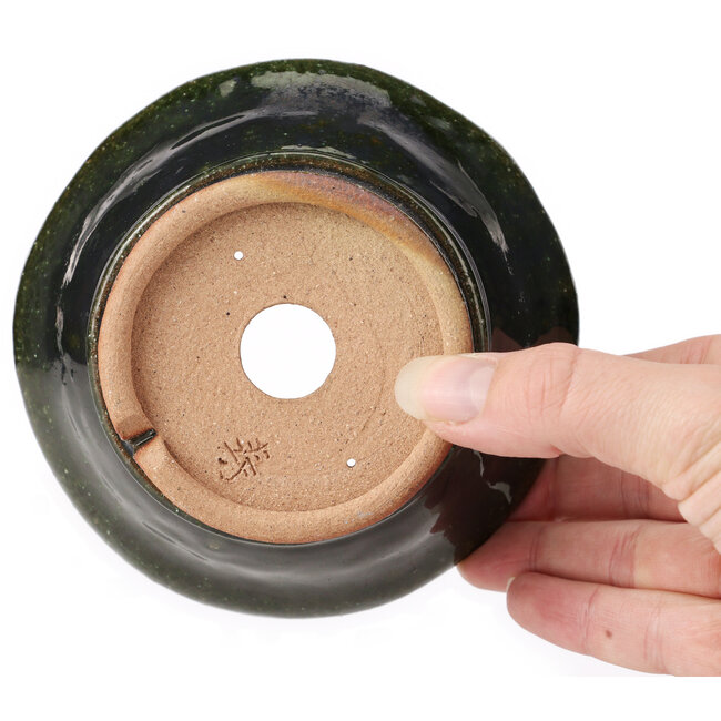 Round green bonsai pot by Bonsai - 120 x 120 x 55 mm