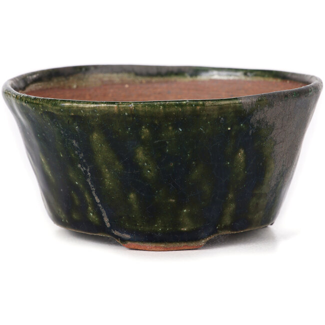 Pot à bonsaï rond vert par Bonsai - 105 x 105 x 50 mm
