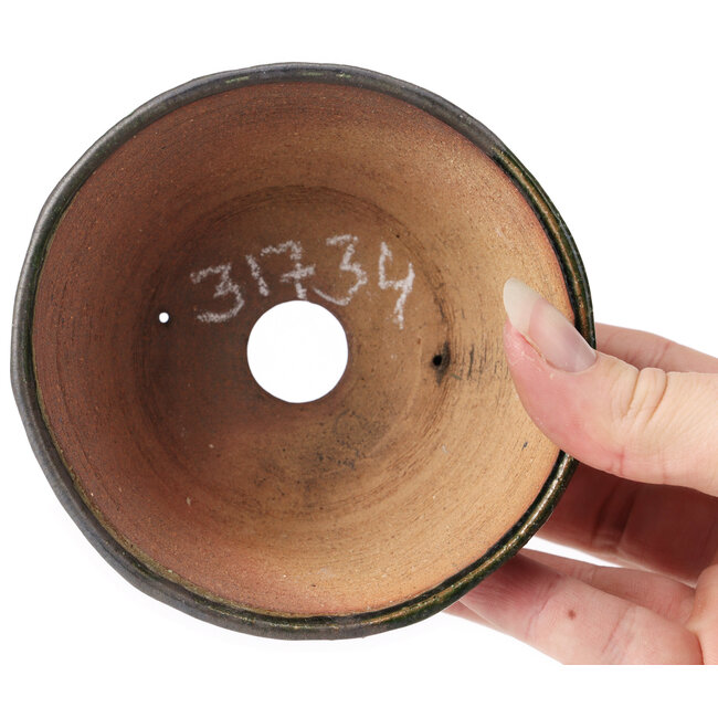 Pot à bonsaï rond vert par Bonsai - 105 x 105 x 50 mm