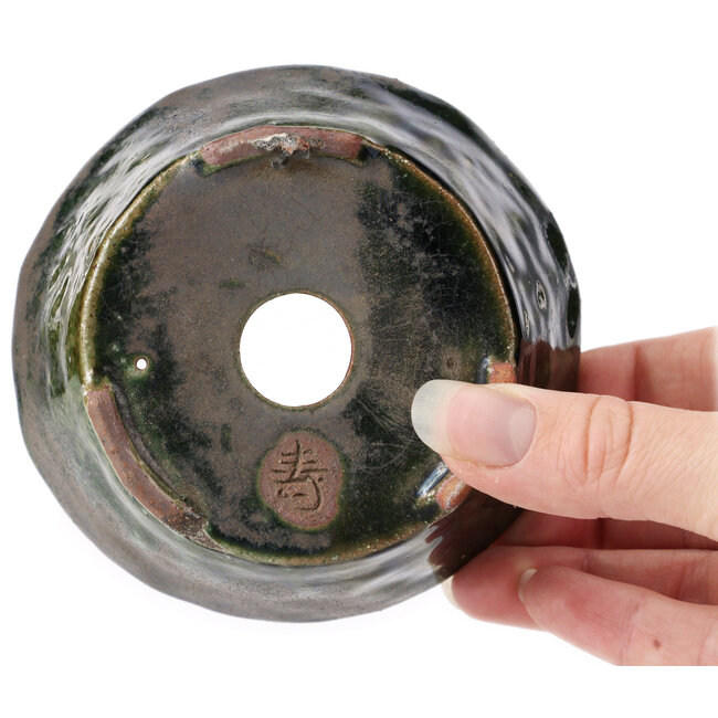 Vaso bonsai rotondo verde di Bonsai - 105 x 105 x 50 mm