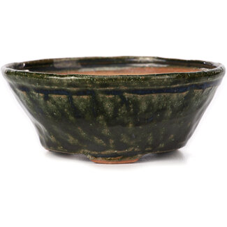 Bonsai 125 mm round green bonsai pot by Bonsai, Japan