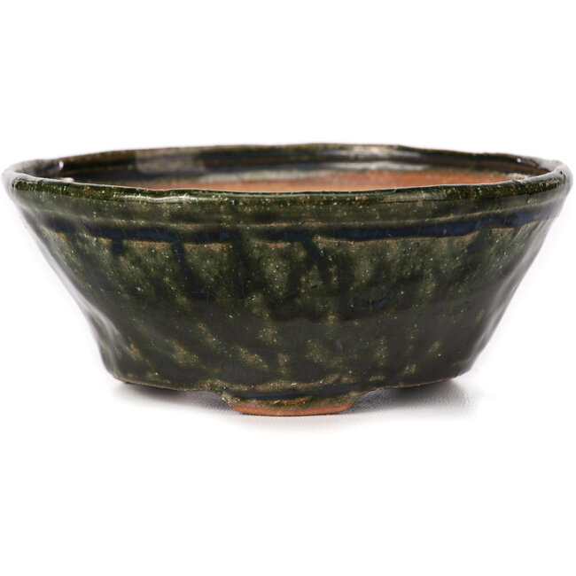 Pot à bonsaï rond vert par Bonsai - 125 x 125 x 50 mm