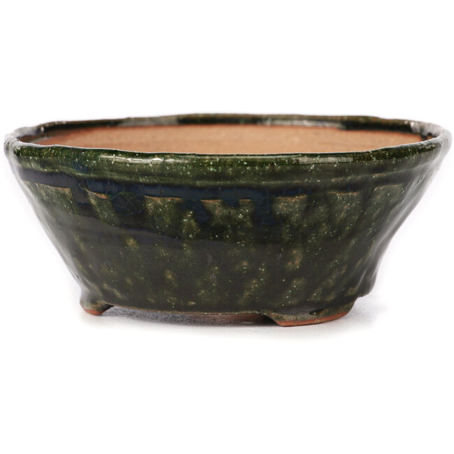Ronde groene bonsai pot van Bonsai - 125 x 125 x 50 mm
