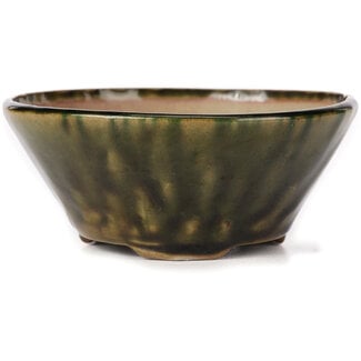 Bonsai 110 mm round green bonsai pot by Bonsai, Japan