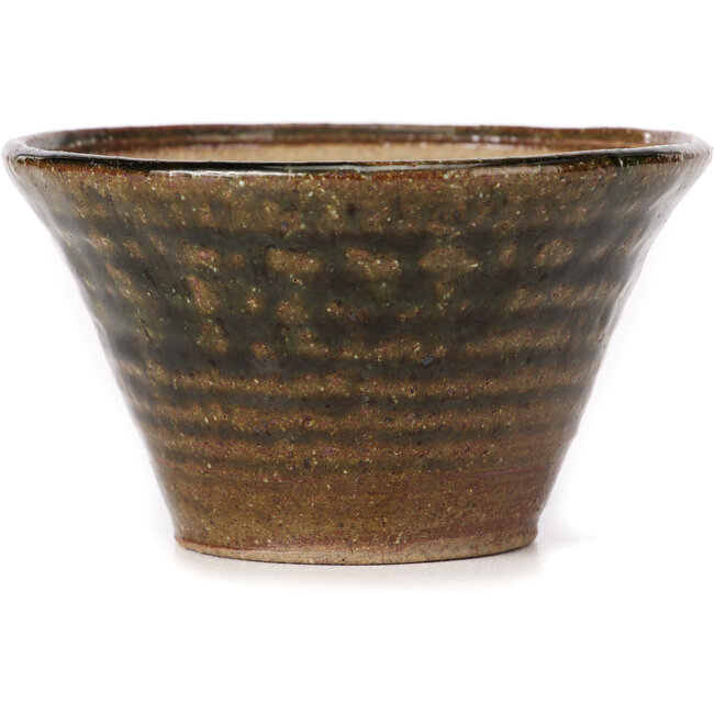 Runde grüne und braune Bonsaischale von Bonsai - 110 x 110 x 60 mm