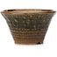 Pot à bonsaï rond vert et marron par Bonsai - 110 x 110 x 60 mm