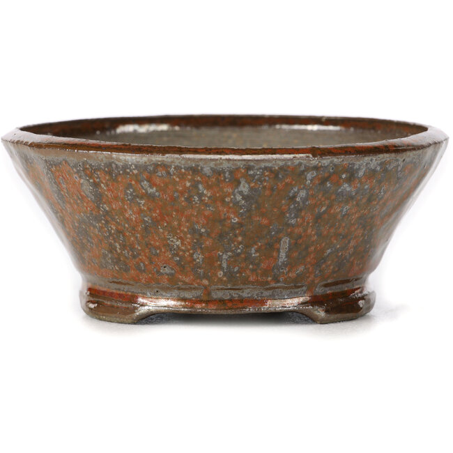 Maceta de bonsái redonda marrón rojiza de Bonsai - 120 x 120 x 50 mm