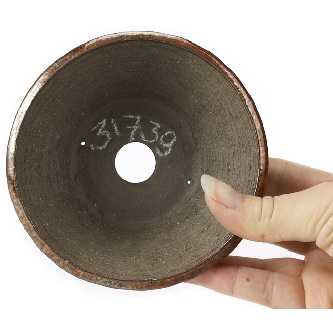 Pot à bonsaï rond brun rouge par Bonsai - 120 x 120 x 50 mm