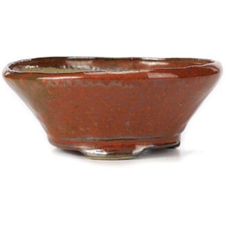 Bonsai 130 mm round red brown bonsai pot by Bonsai, Japan