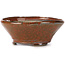 Round red brown bonsai pot by Bonsai - 130 x 130 x 50 mm