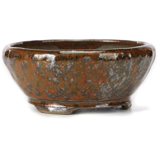 Ronde roodbruine bonsaipot van Bonsai - 115 x 115 x 50 mm