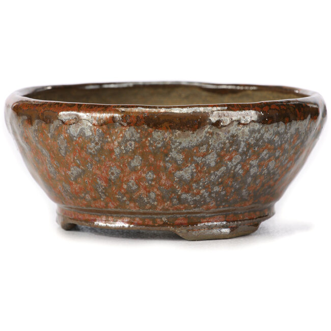 Round red brown bonsai pot by Bonsai - 115 x 115 x 50 mm