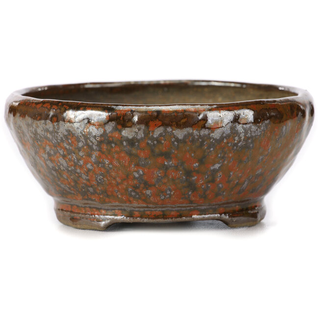 Round red brown bonsai pot by Bonsai - 115 x 115 x 50 mm