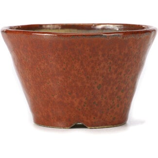 Bonsai 105 mm round red brown bonsai pot by Bonsai, Japan