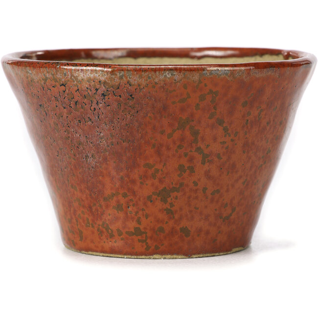 Vaso per bonsai rotondo rosso marrone di Bonsai - 105 x 105 x 65 mm