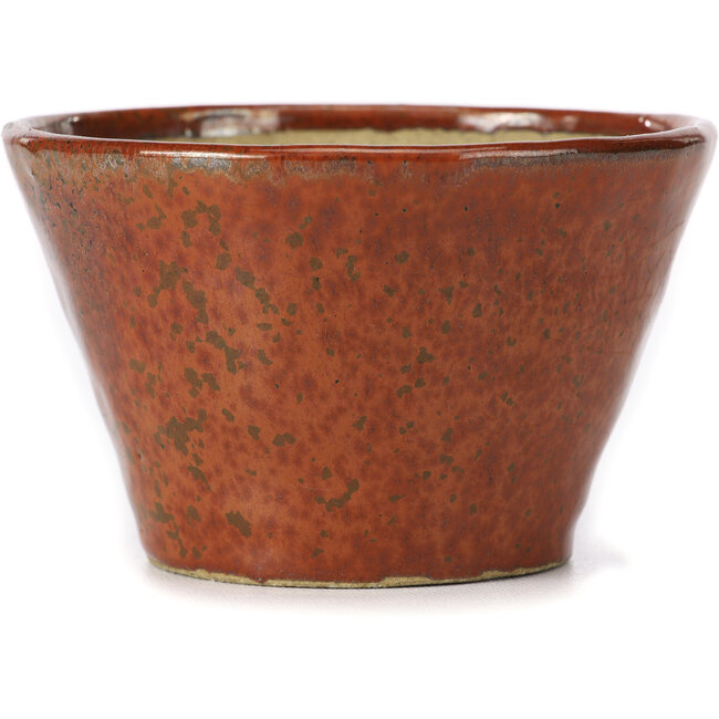 Pot à bonsaï rond brun rouge par Bonsai - 105 x 105 x 65 mm