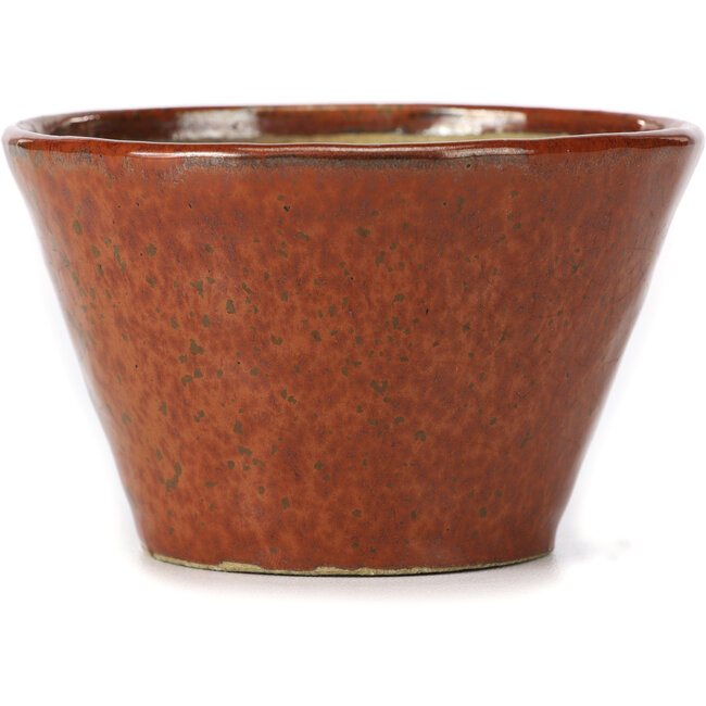 Ronde roodbruine bonsaipot van Bonsai - 105 x 105 x 65 mm