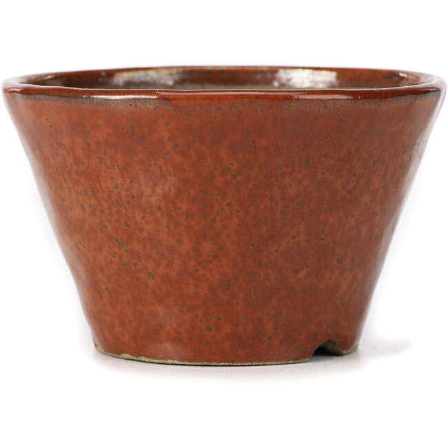 Round red brown bonsai pot by Bonsai - 105 x 105 x 65 mm