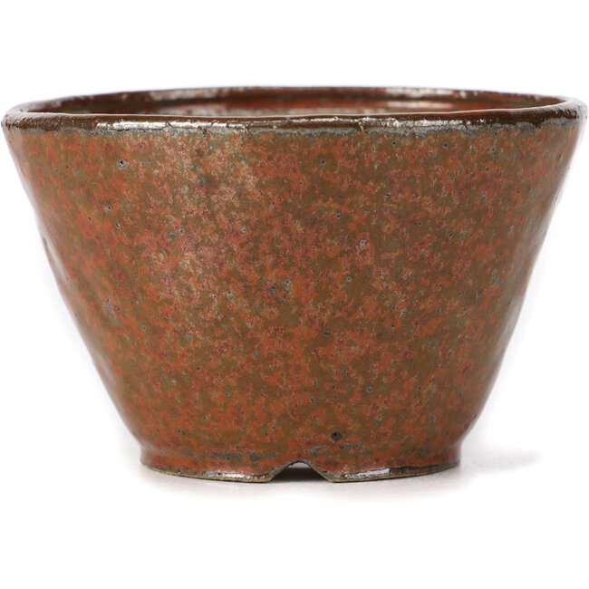 Round red brown bonsai pot by Bonsai - 110 x 110 x 70 mm