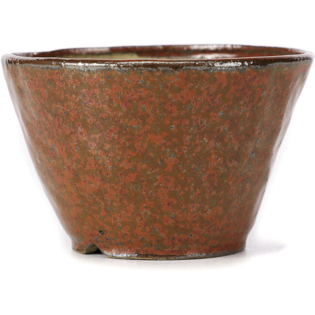 Maceta de bonsái redonda marrón rojiza de Bonsai - 110 x 110 x 70 mm