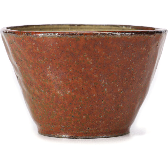 Maceta de bonsái redonda marrón rojiza de Bonsai - 110 x 110 x 70 mm