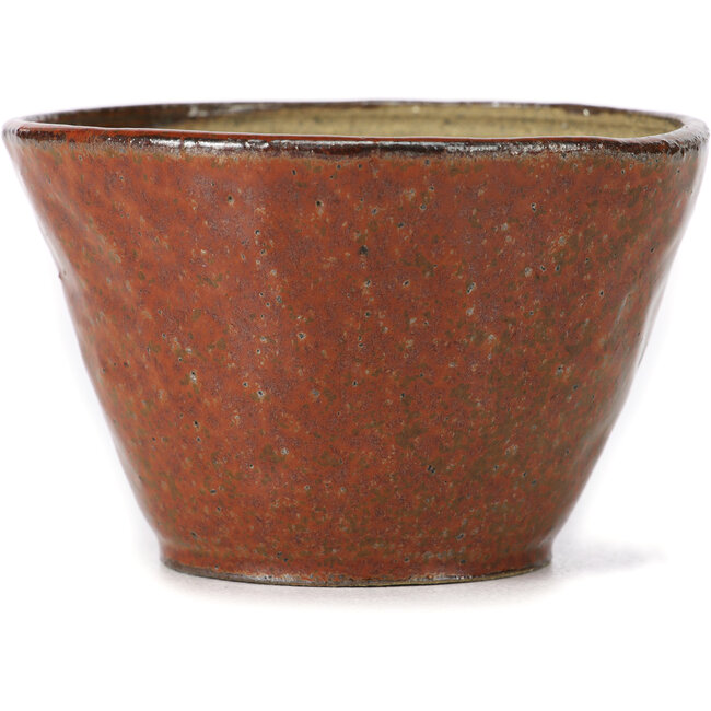Vaso per bonsai rotondo rosso marrone di Bonsai - 110 x 110 x 70 mm