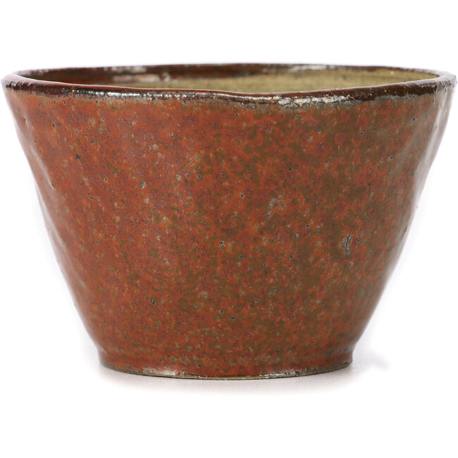Vaso per bonsai rotondo rosso marrone di Bonsai - 110 x 110 x 70 mm
