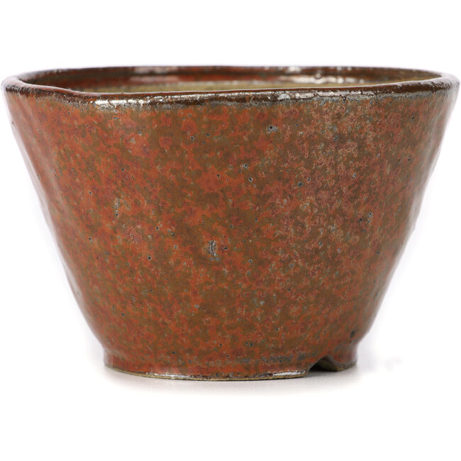 Pot à bonsaï rond brun rouge par Bonsai - 110 x 110 x 70 mm
