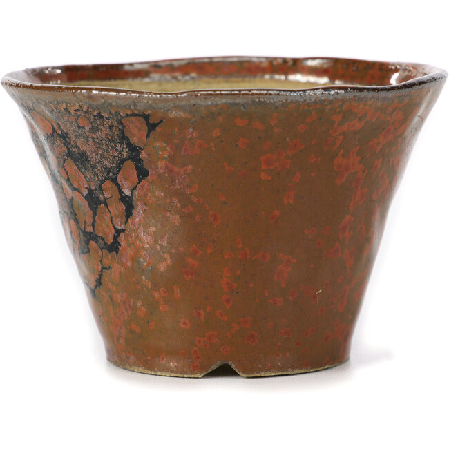 Vaso per bonsai rotondo rosso marrone di Bonsai - 110 x 110 x 70 mm