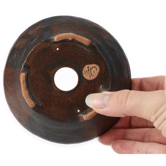Round brown bonsai pot by Bonsai - 115 x 115 x 50 mm