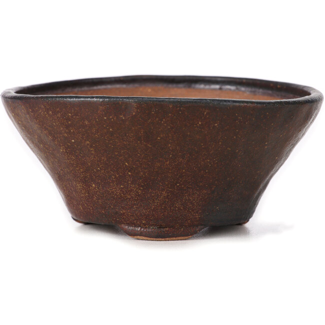 Round brown bonsai pot by Bonsai - 120 x 120 x 55 mm