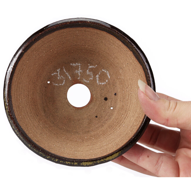 Round brown bonsai pot by Bonsai - 115 x 115 x 45 mm