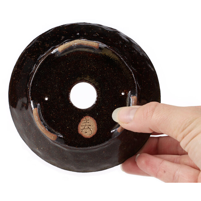 Maceta de bonsái marrón redonda de Bonsai - 115 x 115 x 45 mm