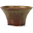 Pot à bonsaï rond vert et marron par Bonsai - 115 x 115 x 65 mm