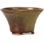 Pot à bonsaï rond vert et marron par Bonsai - 115 x 115 x 65 mm