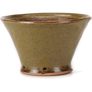 Bonsai 115 mm round green bonsai pot by Bonsai, Japan