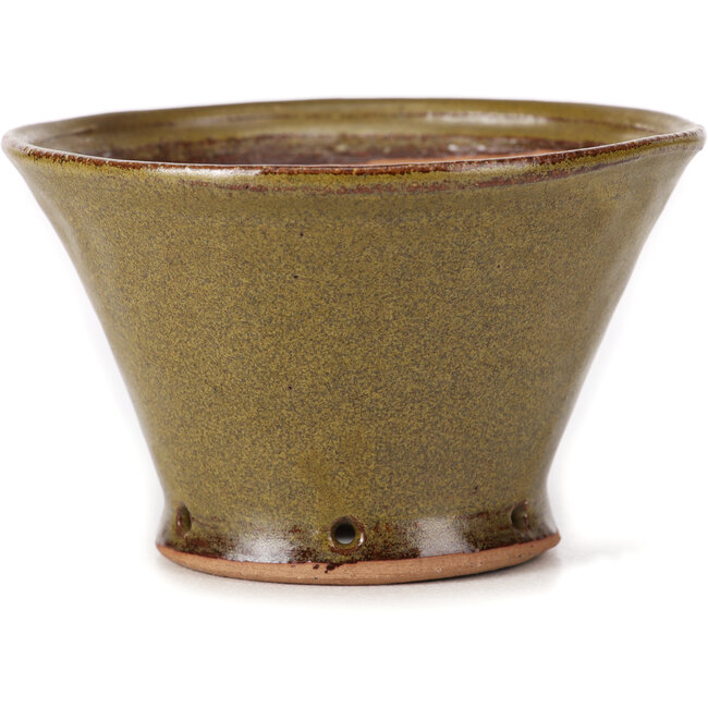 Pot à bonsaï rond vert par Bonsai - 115 x 115 x 70 mm