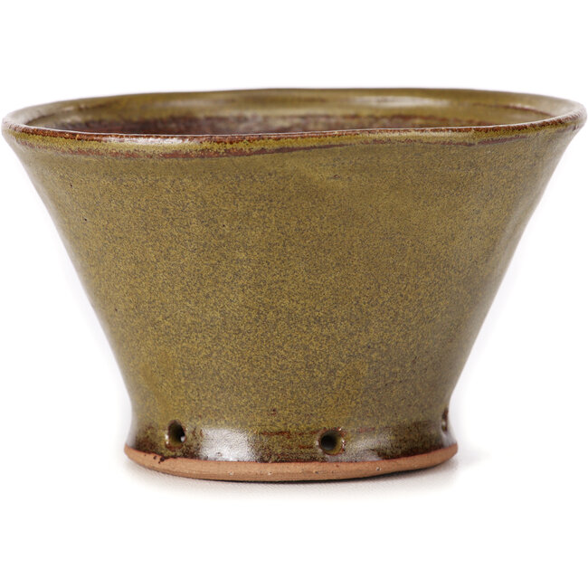 Pot à bonsaï rond vert par Bonsai - 115 x 115 x 70 mm