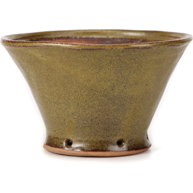 Maceta de bonsái verde redonda de Bonsai - 115 x 115 x 70 mm