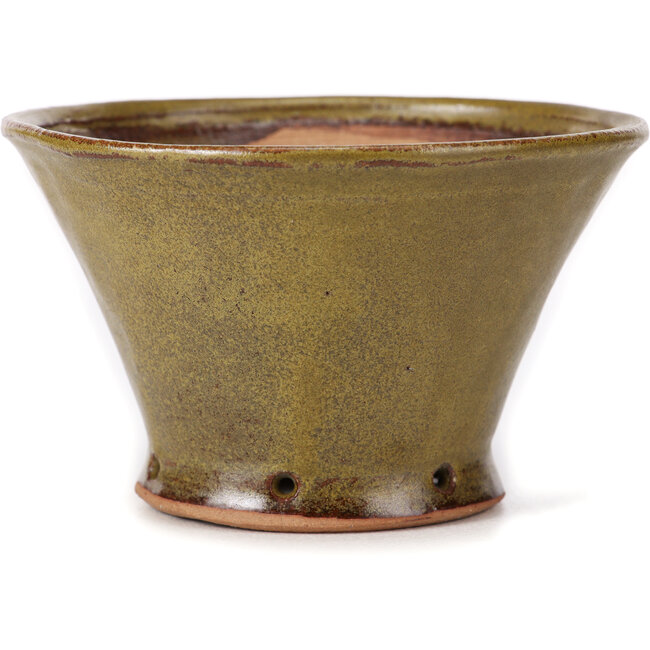 Pot à bonsaï rond vert par Bonsai - 115 x 115 x 70 mm