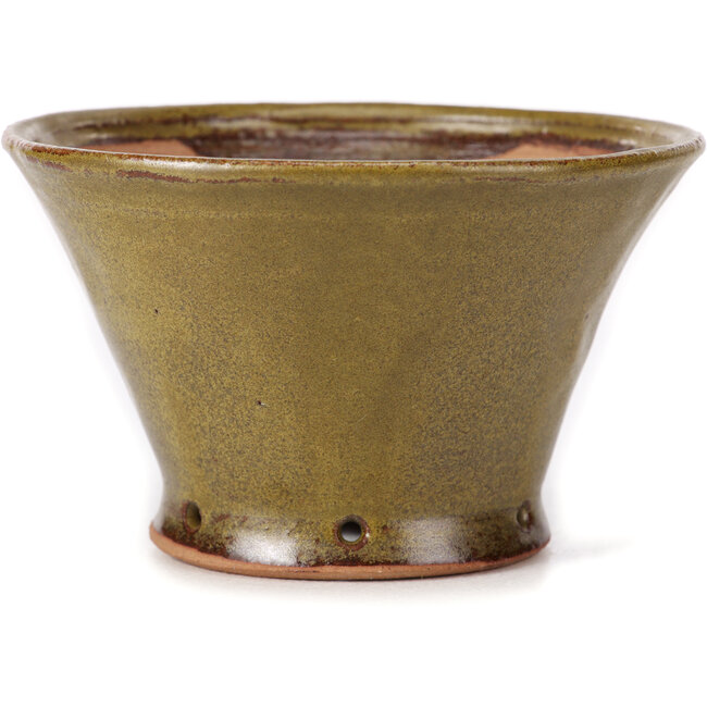 Pot à bonsaï rond vert par Bonsai - 115 x 115 x 70 mm