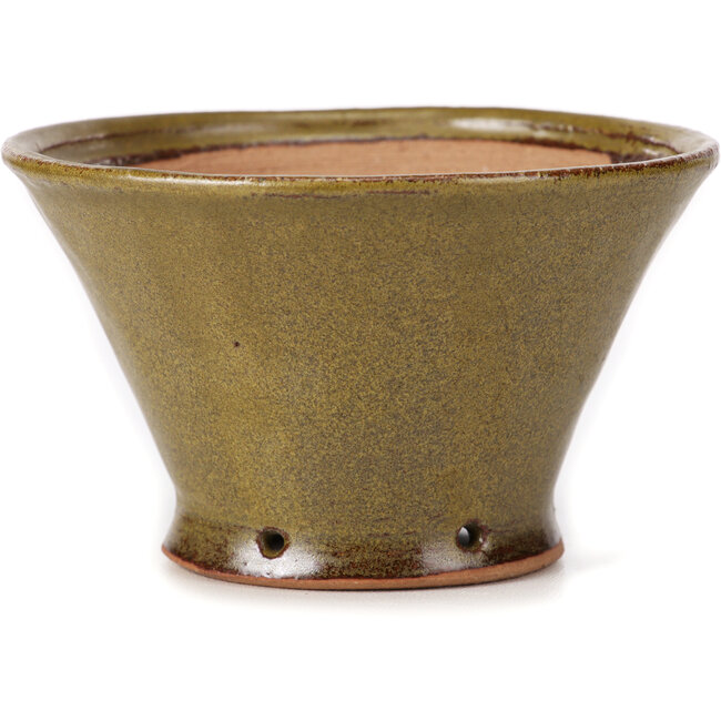 Pot à bonsaï rond vert par Bonsai - 115 x 115 x 70 mm