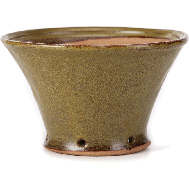 Maceta de bonsái verde redonda de Bonsai - 115 x 115 x 70 mm