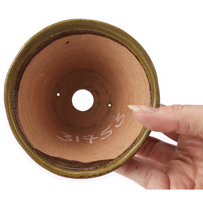 Round green bonsai pot by Bonsai - 115 x 115 x 70 mm
