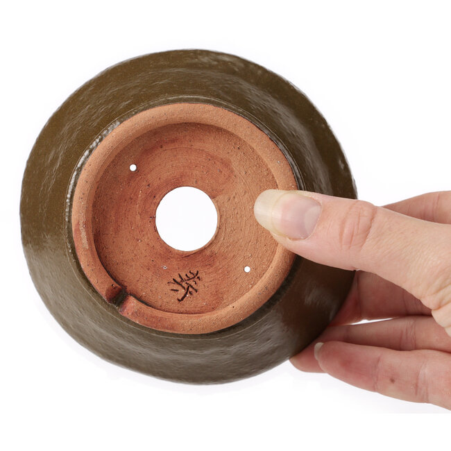 Pot à bonsaï rond vert par Bonsai - 120 x 120 x 60 mm